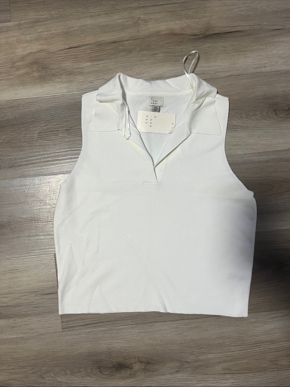 & Other Stories Cream Sleeveless Collared Tank Top